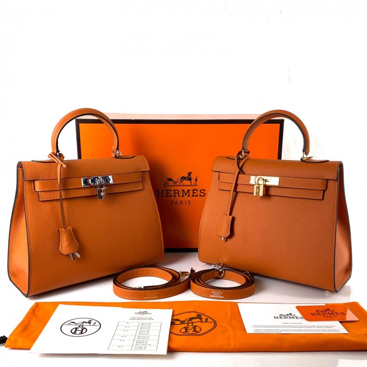 HERMES KELLY 28 CM ORANJ